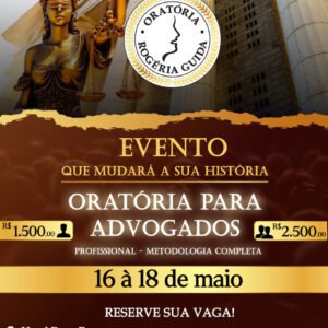 Oratória para advogados 16 a 18 maio com preço 2